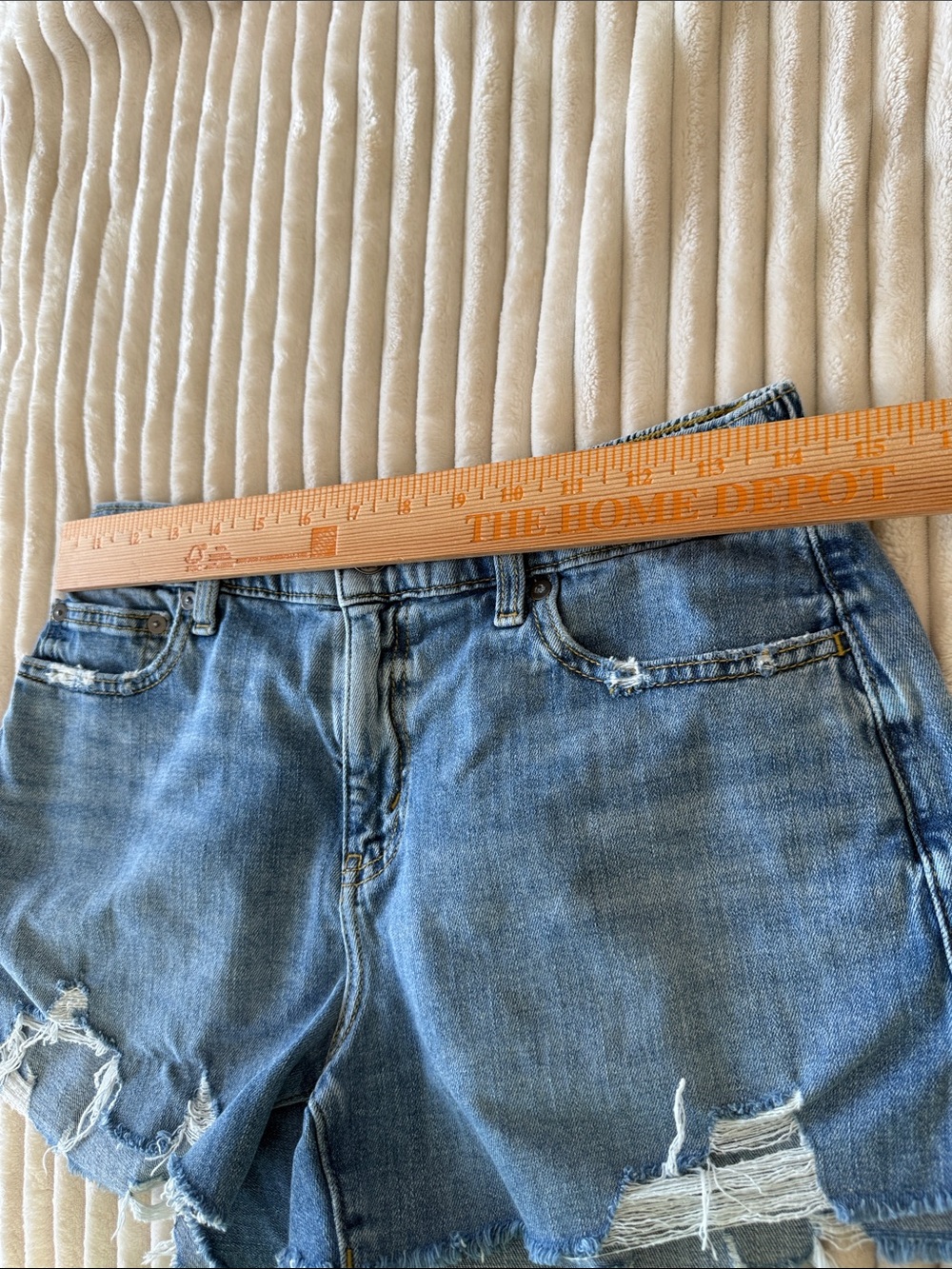 Aerie soft denim pull on shorts Light Wash Distressed size S - Picture 4 of 6